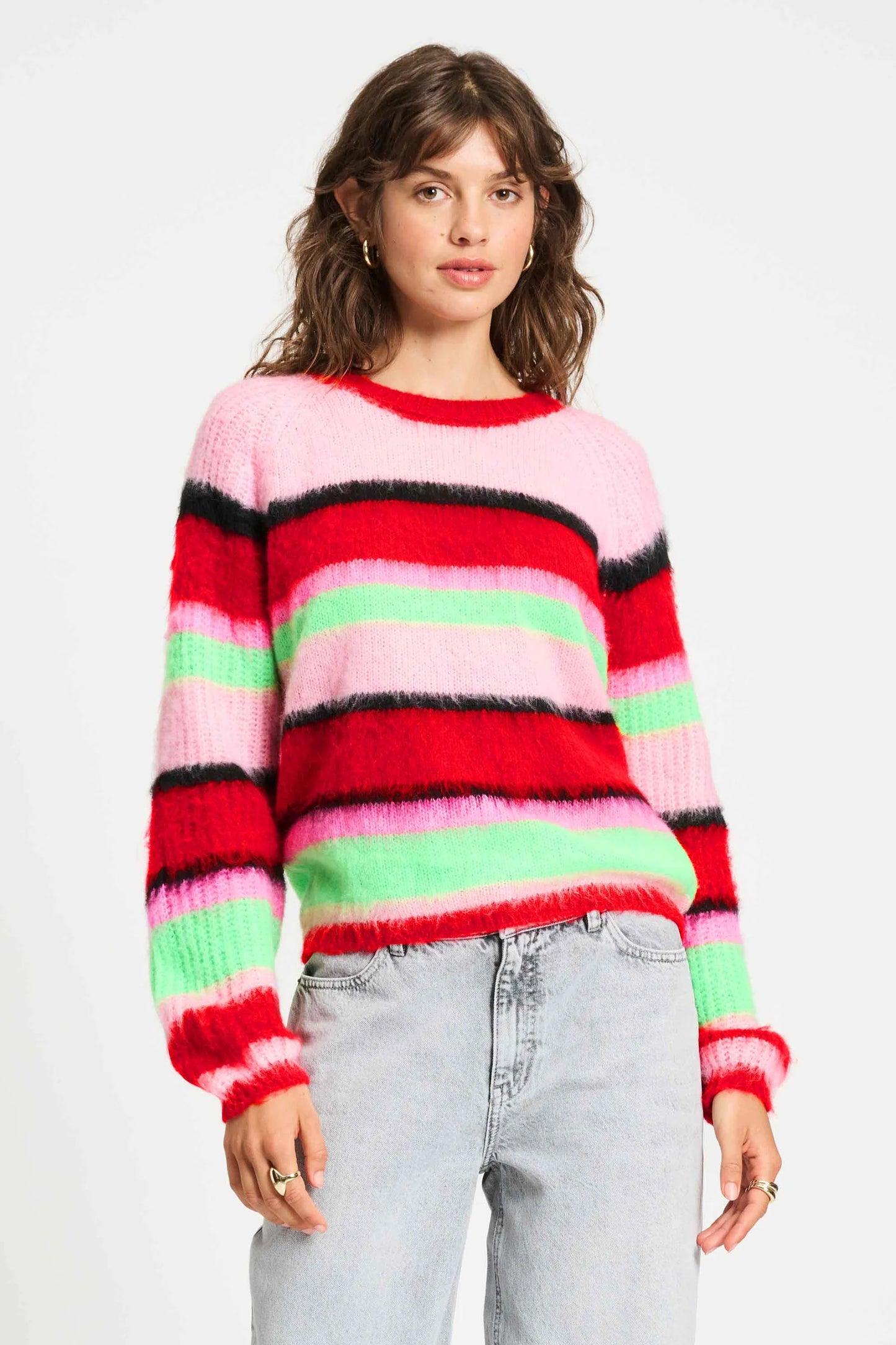 Brushed Stripes Green Pullover