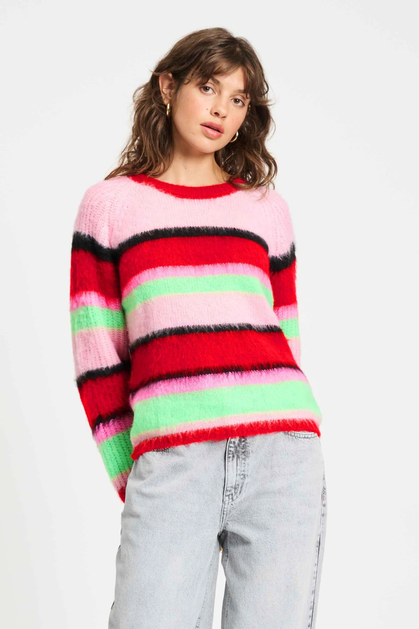 Brushed Stripes Green Pullover