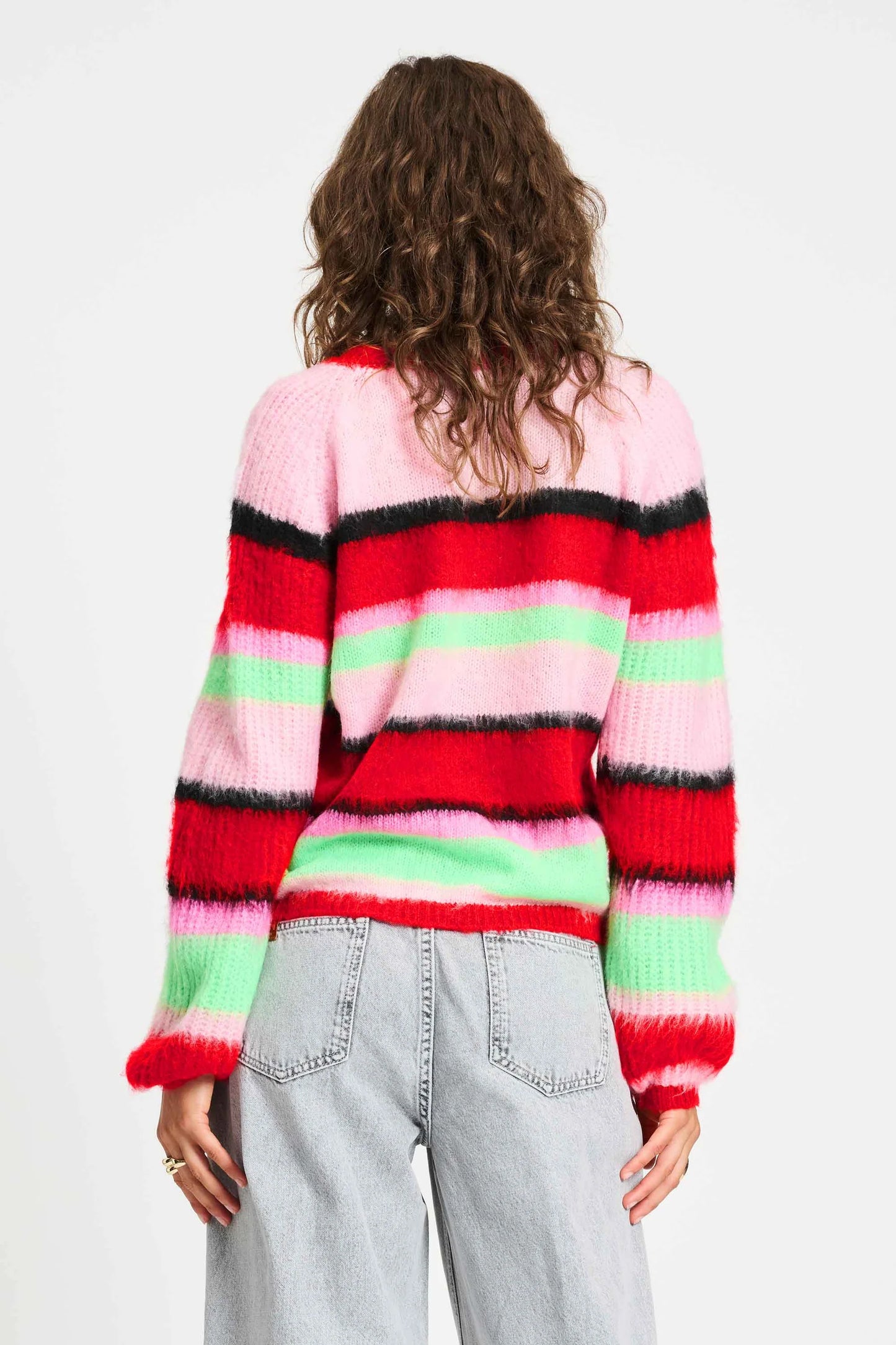 Brushed Stripes Green Pullover