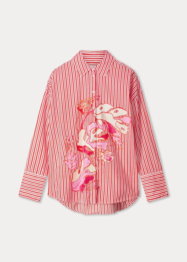 Poplin Striped Blouse Orange