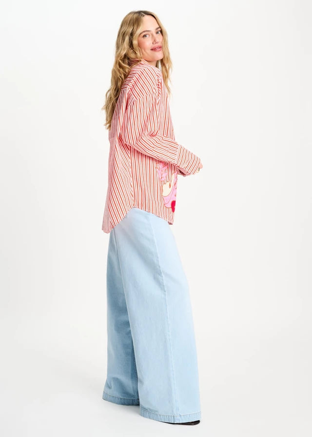 Poplin Striped Blouse Orange