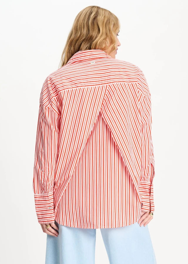Poplin Striped Blouse Orange
