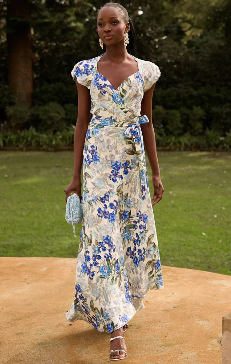 Mariette Wrap Dress Blue Iris