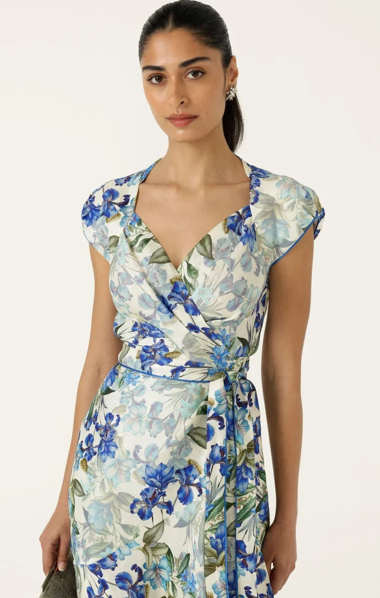Mariette Wrap Dress Blue Iris