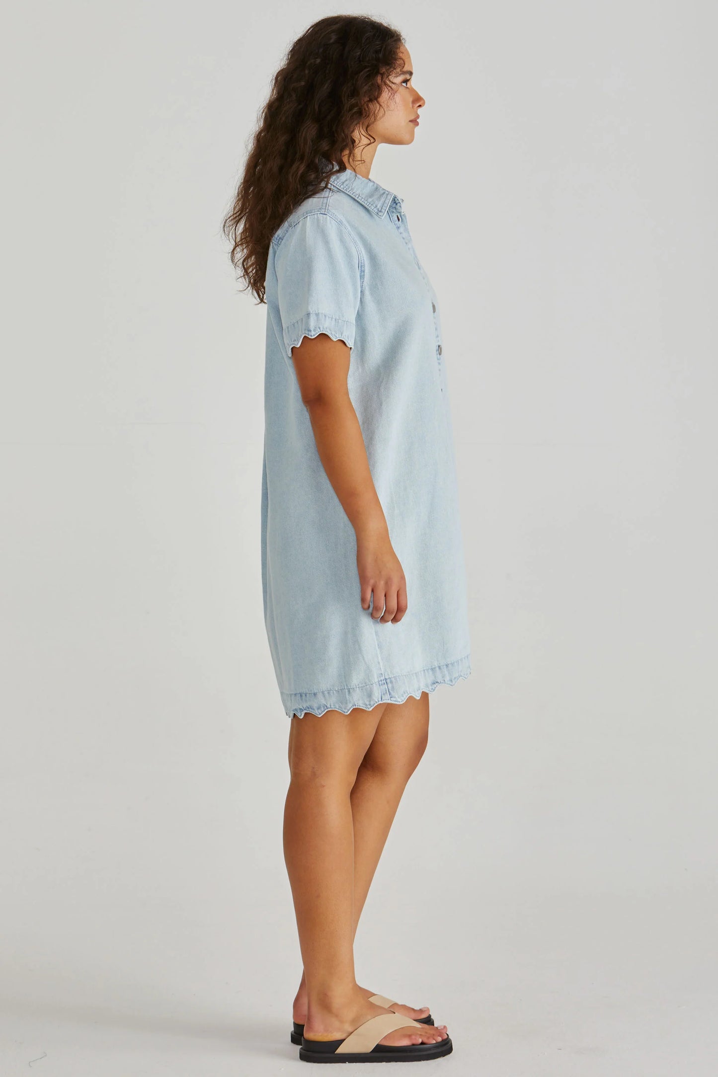 Vale Scalloped Denim Dress