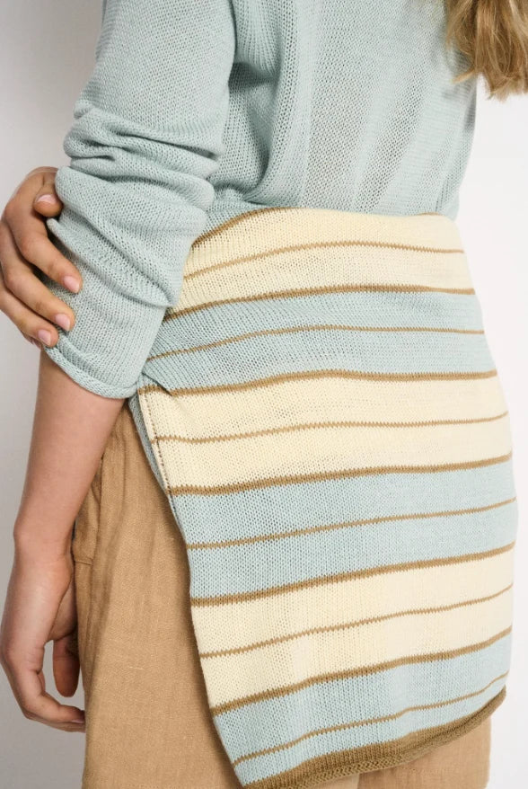 LL Solene Stripe Knit Dusty Aqua