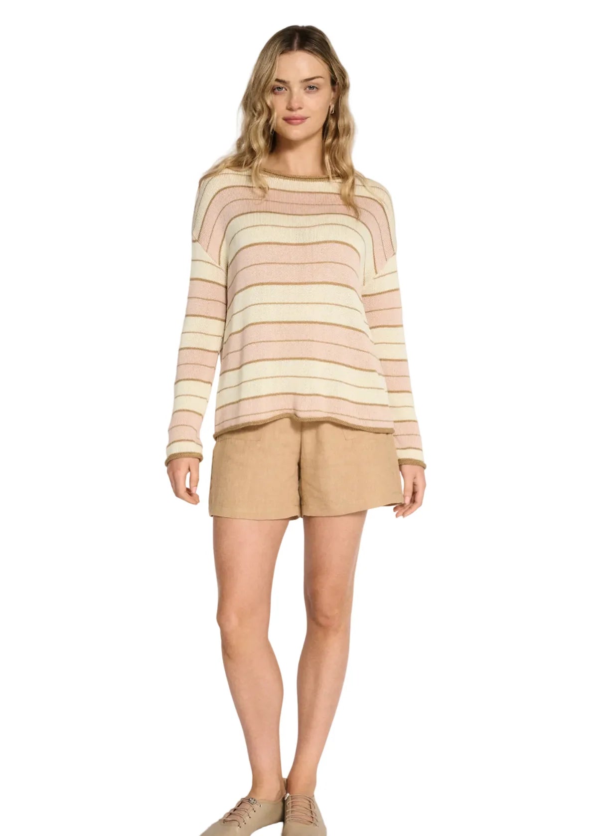 LL Solene Stripe Knit Dusty Pink