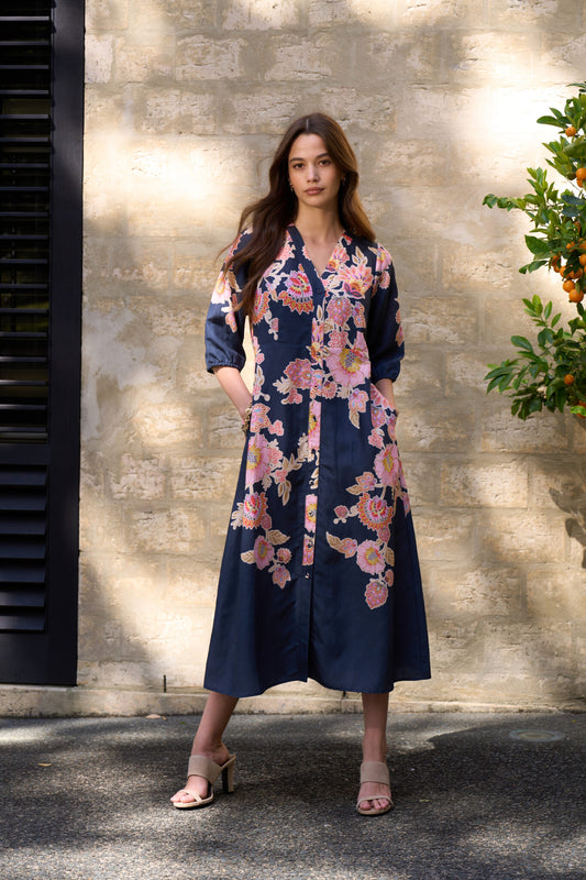 Mirissa Shirt Dress Indigo Multi