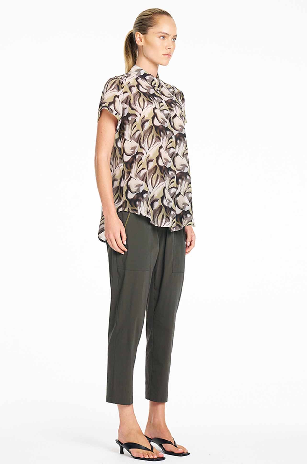 Zip Tapered Pant Microprene Bark