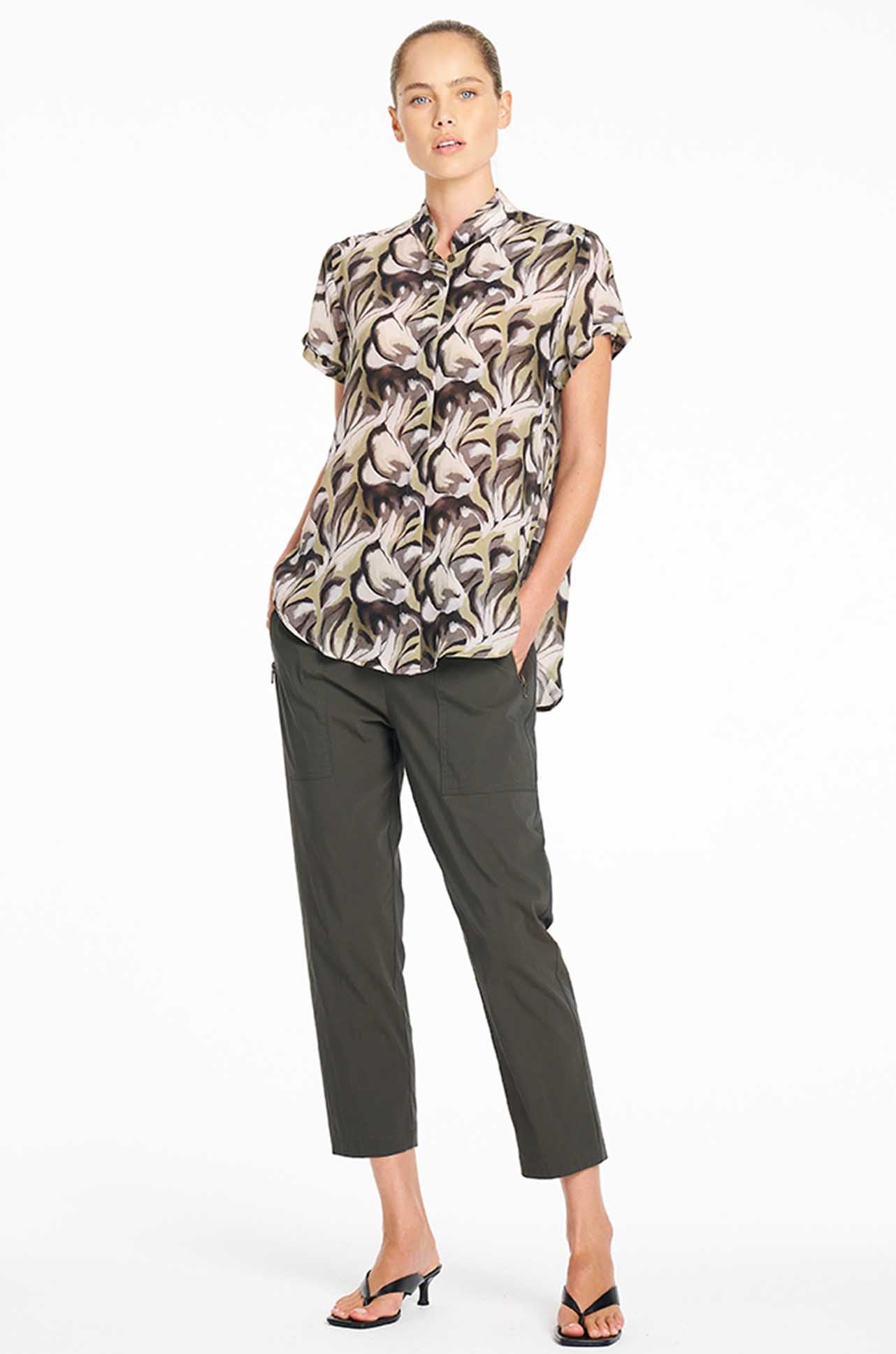 Zip Tapered Pant Microprene Bark