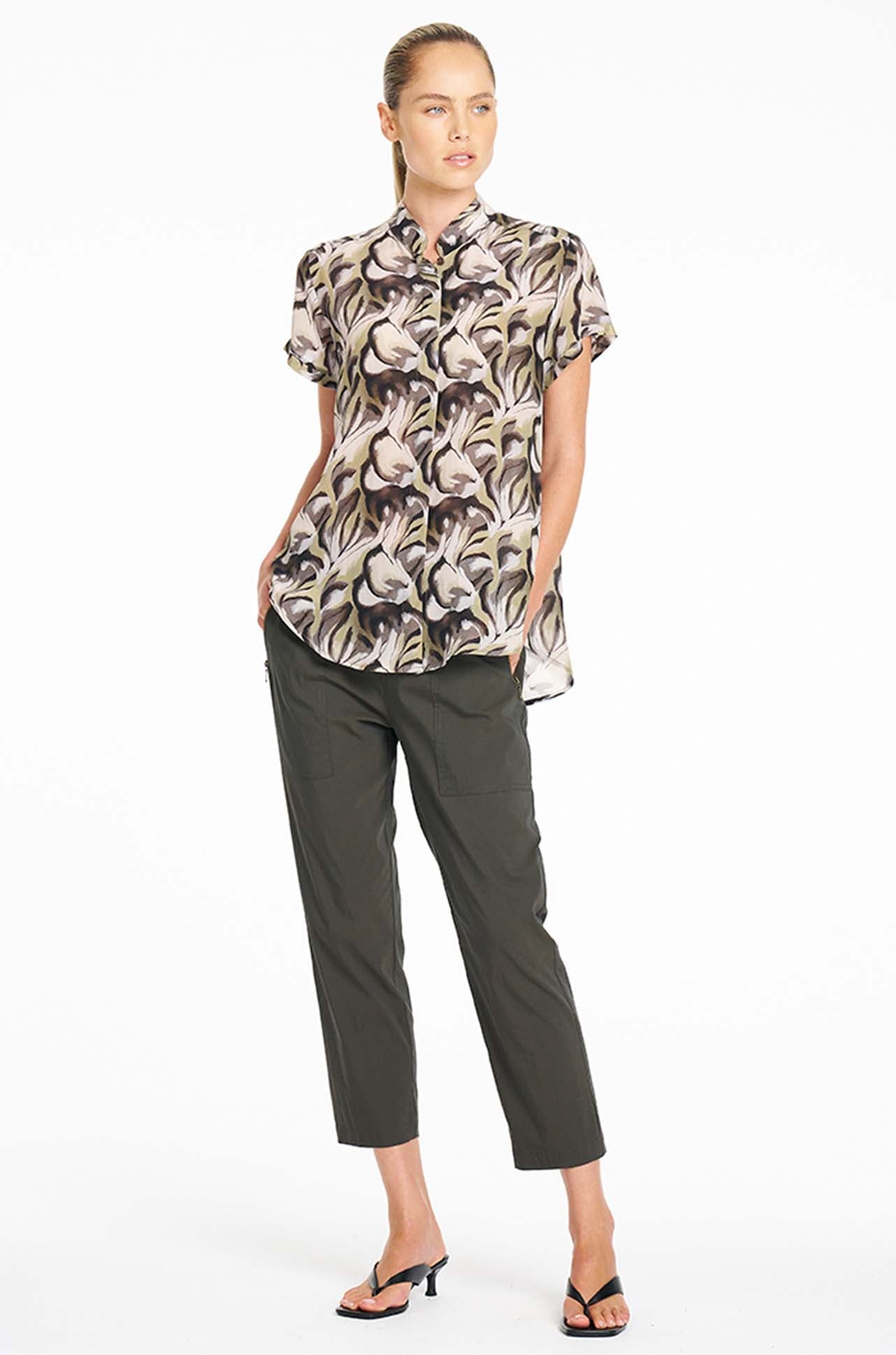 Zip Tapered Pant Microprene Bark