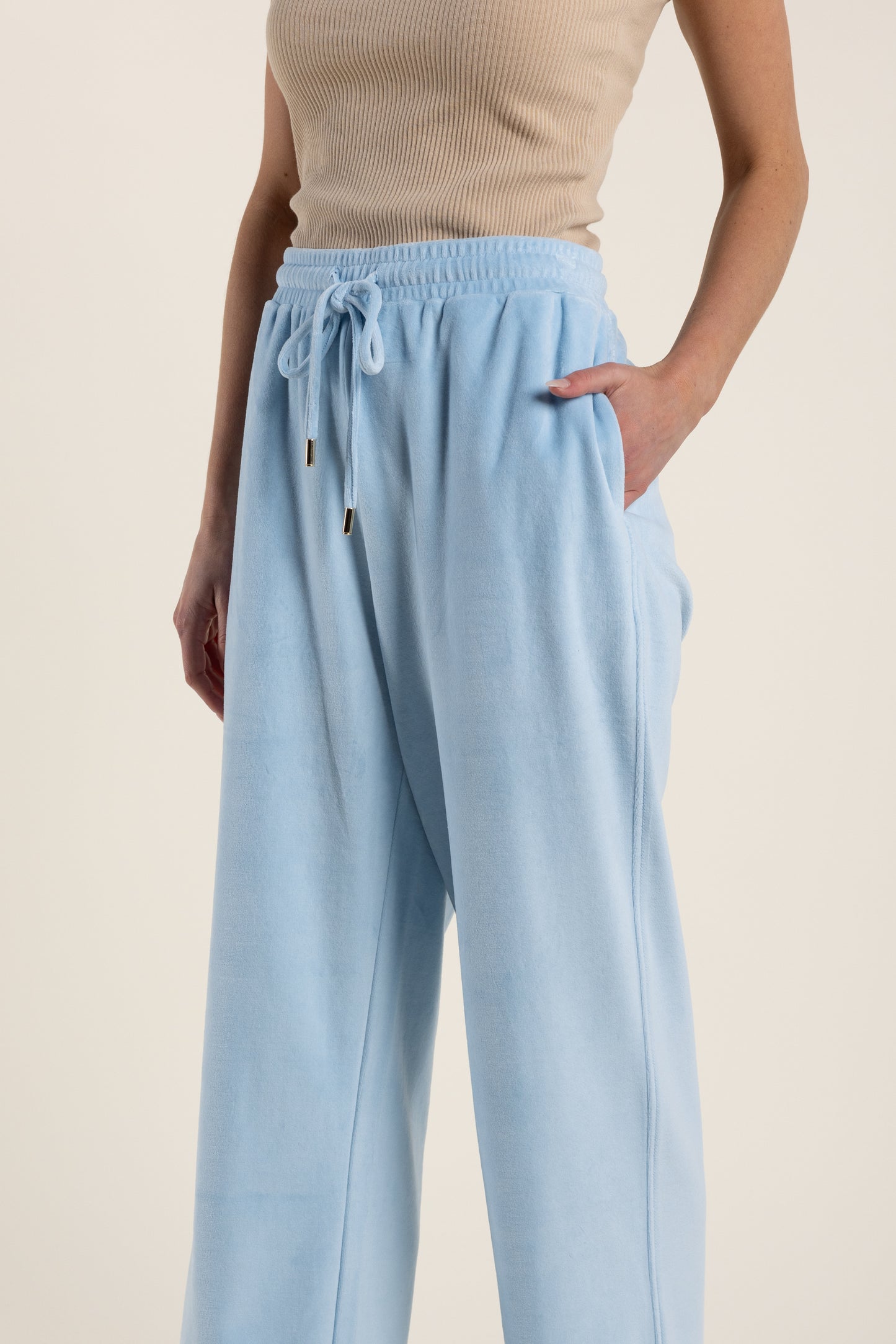 Velour Track Pant Ice Blue