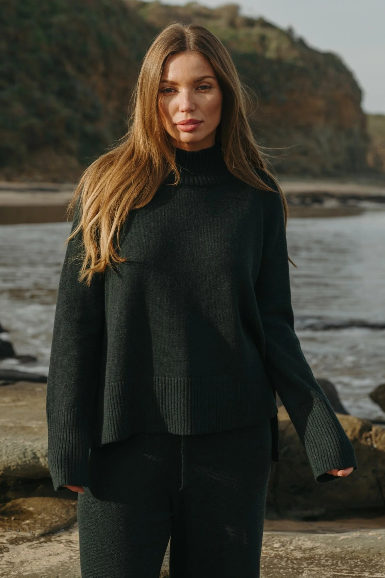 Harmony Cotton Mock Neck Pullover