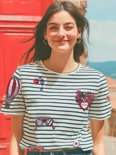Tora Biarritz Stripe Embroidered
