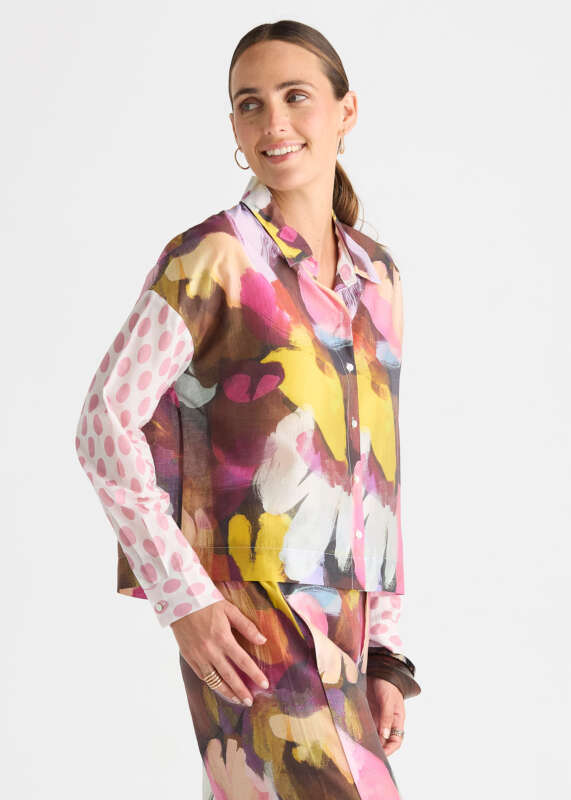 Pattern Clash Short Shirt