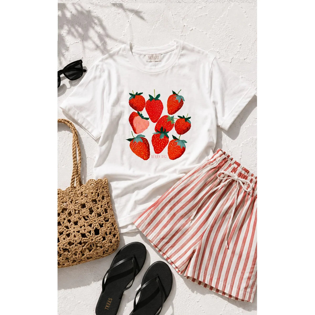 T Shirt White Strawberries Berry Cute