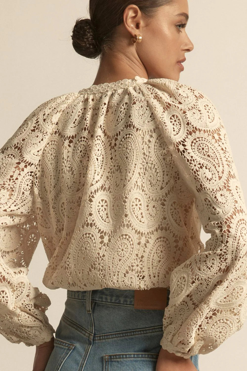 Adorn Top Ecru