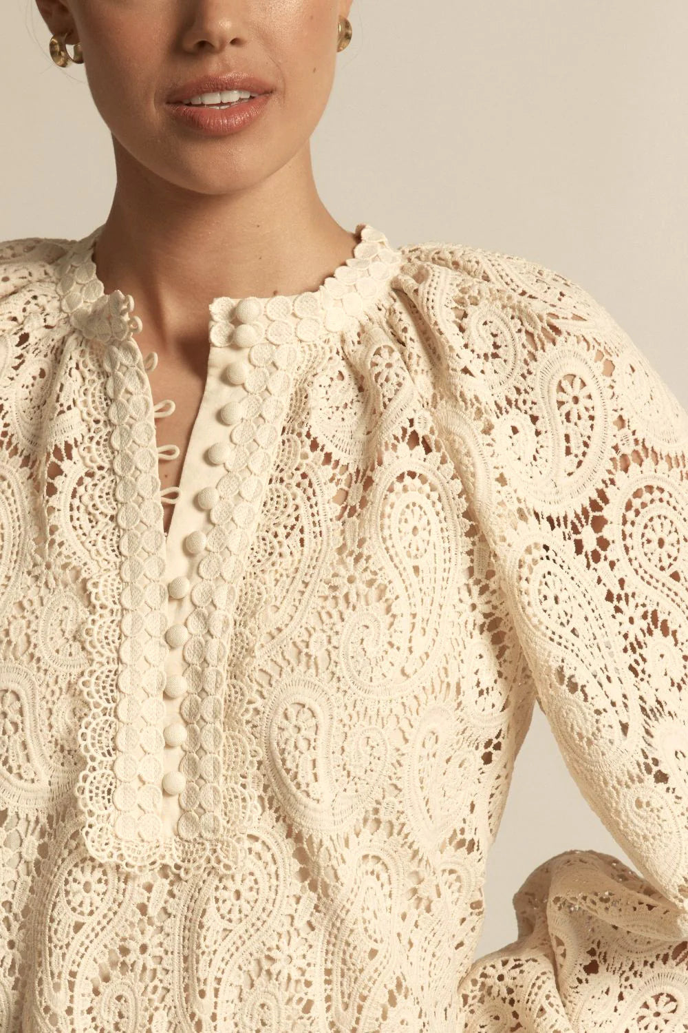Adorn Top Ecru