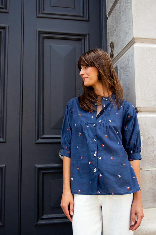 Amelia Shirt Boat Print