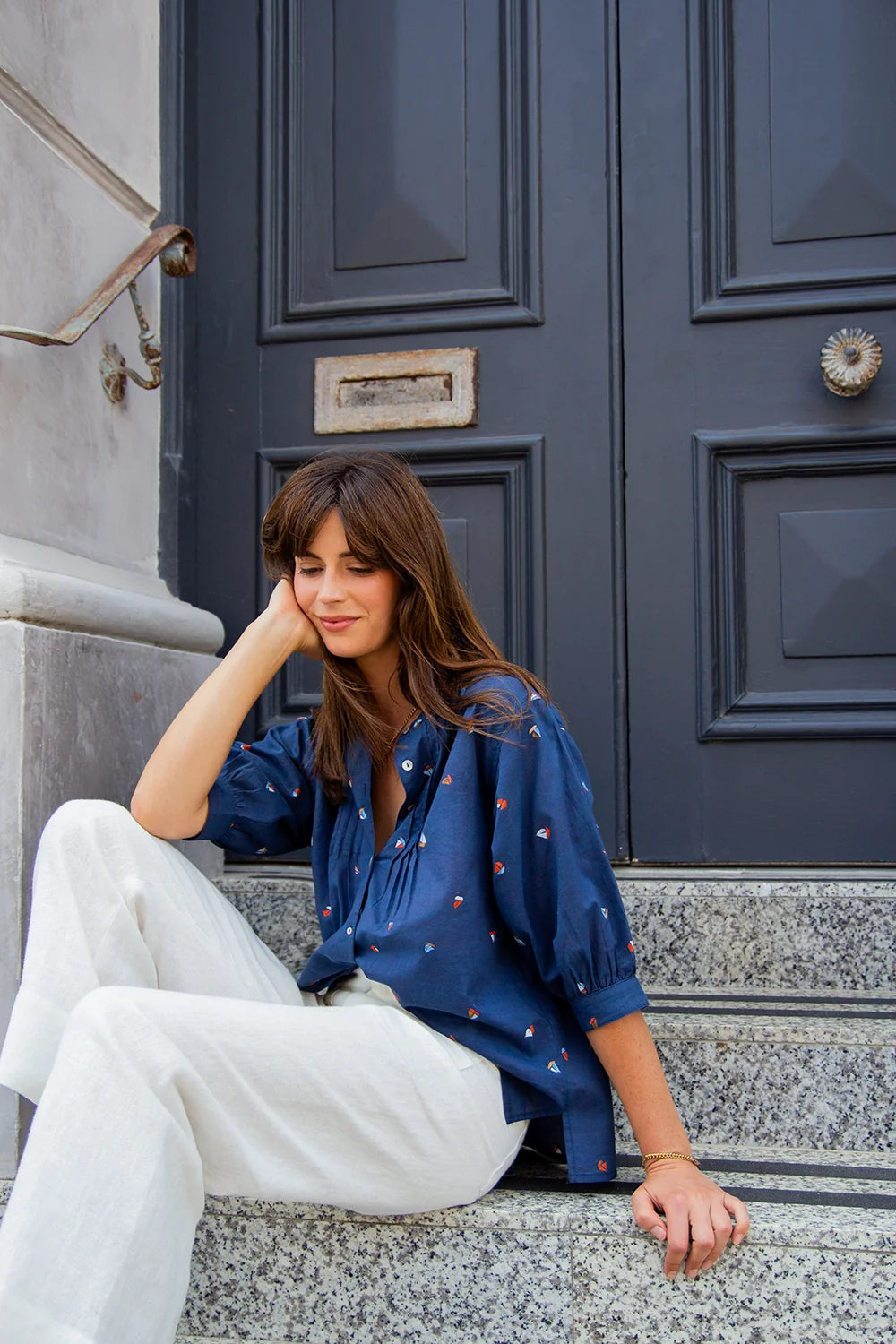 Amelia Shirt Boat Print