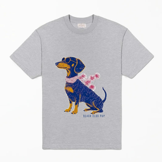 T Shirt Grey Beach Club Pup