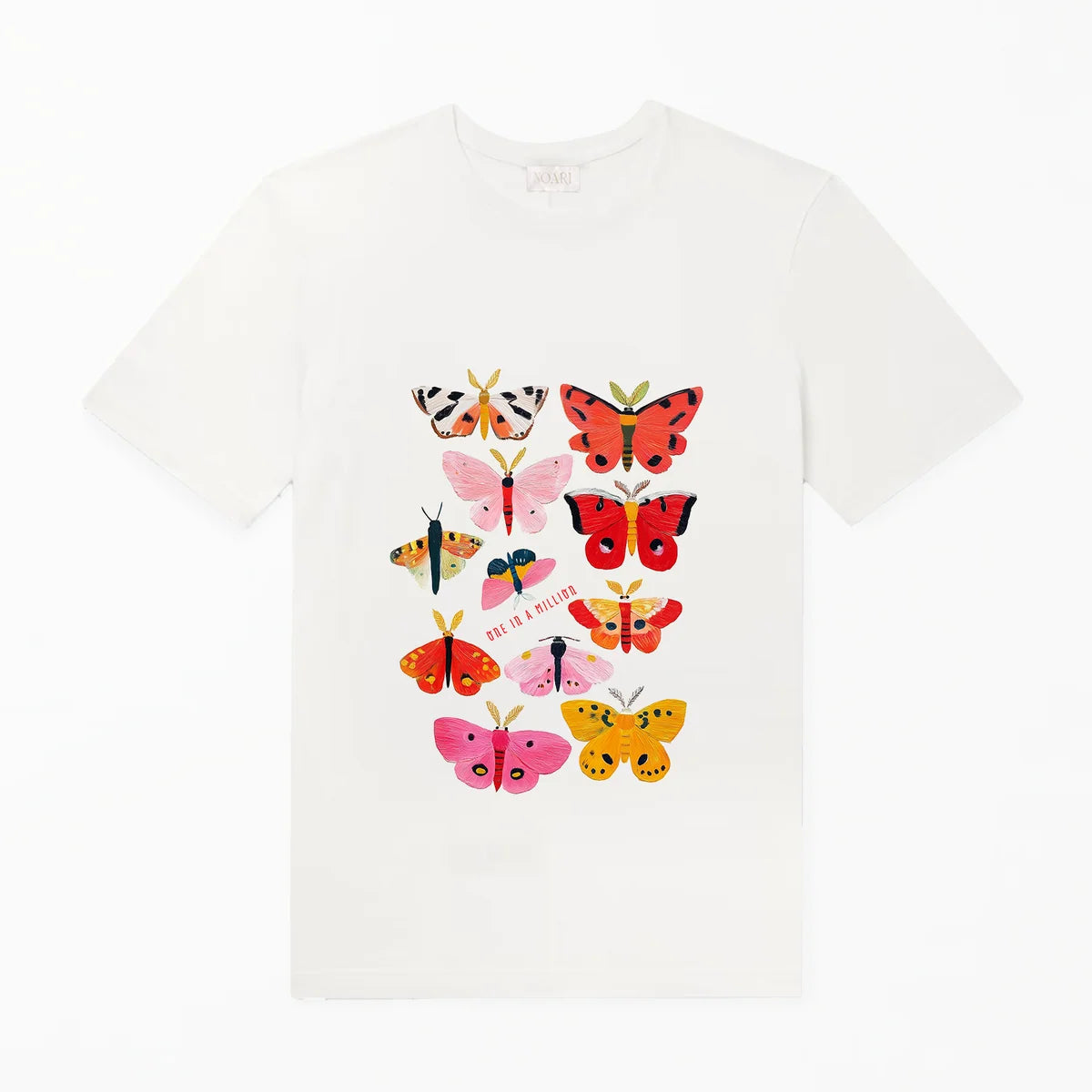 T Shirt White Butterflies One In Million