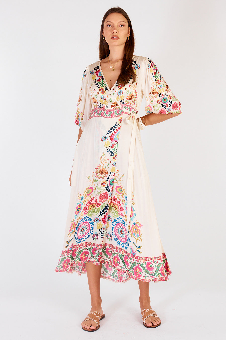 Camille Wrap Dress Multi