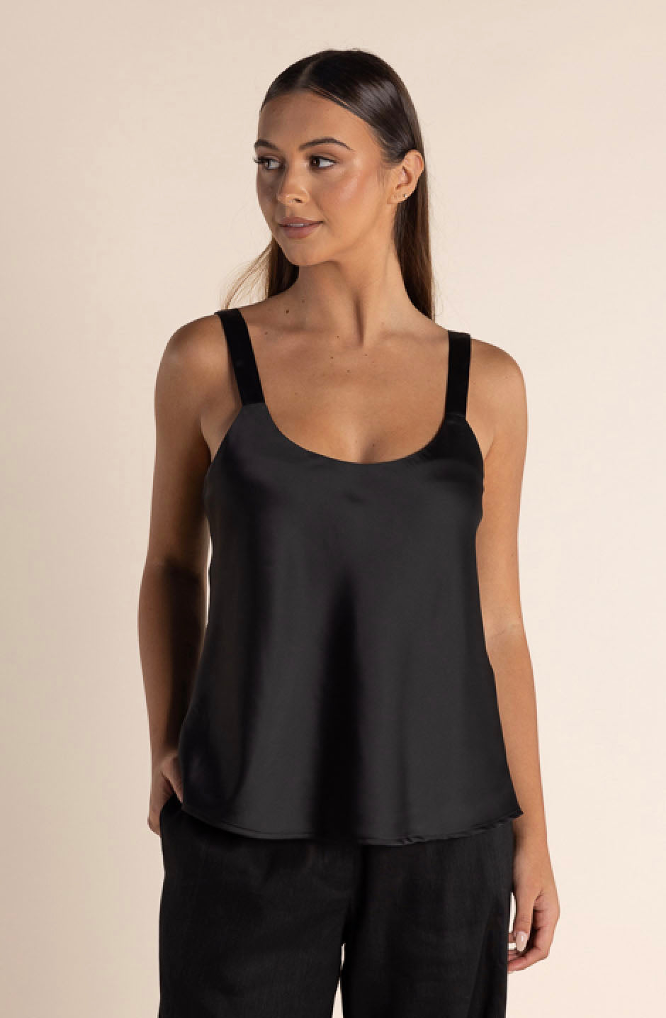 Satin Cami Black