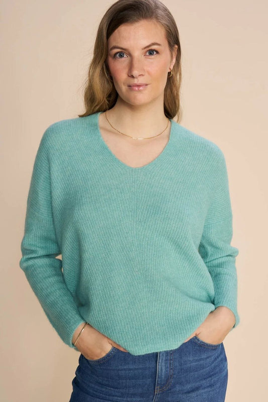 Thora V-Neck Knit Wasabi