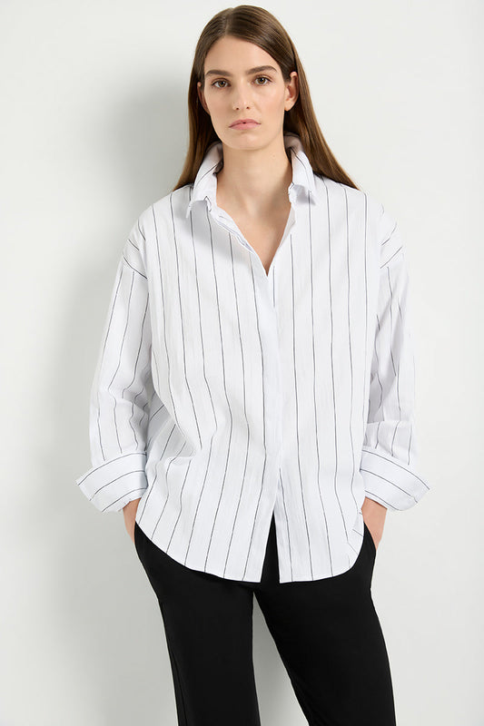 Relaxed Mid Shirt White Black