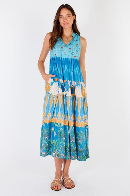 Jadore Patch Maxi Dress Blue