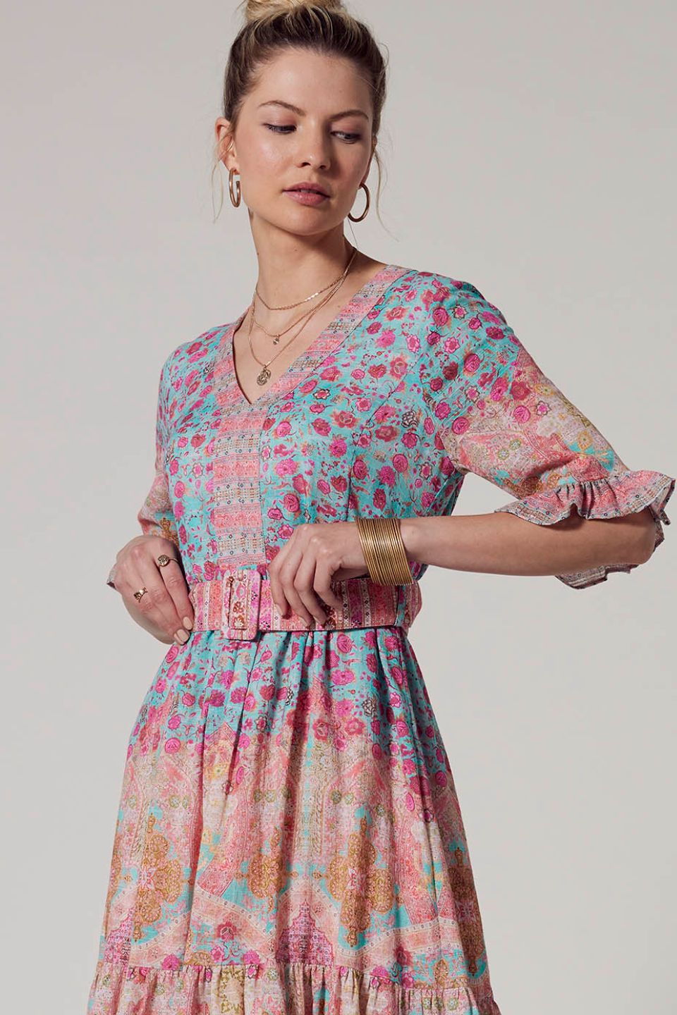 Ravello Dress Aqua Multi