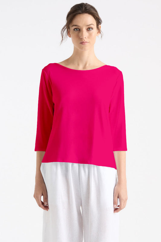 Relaxed Boat Neck Cerise