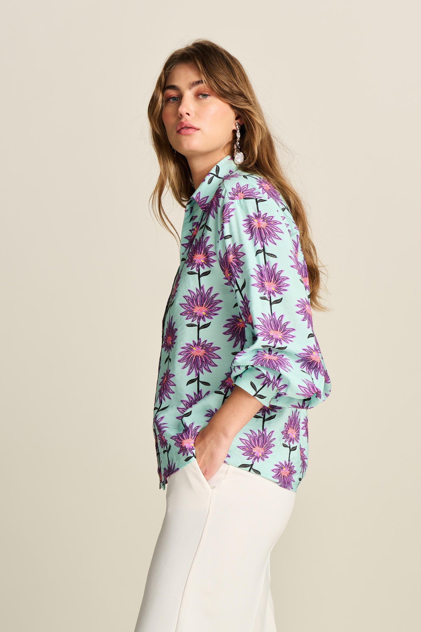 Blouse Violet Flower