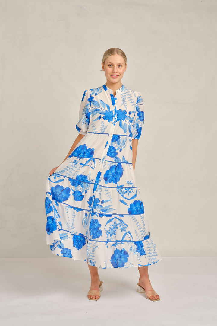 Martina Dress Night Garden Blue Quartz