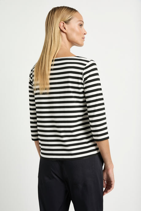 Relaxed Boat Neck Milk/Black