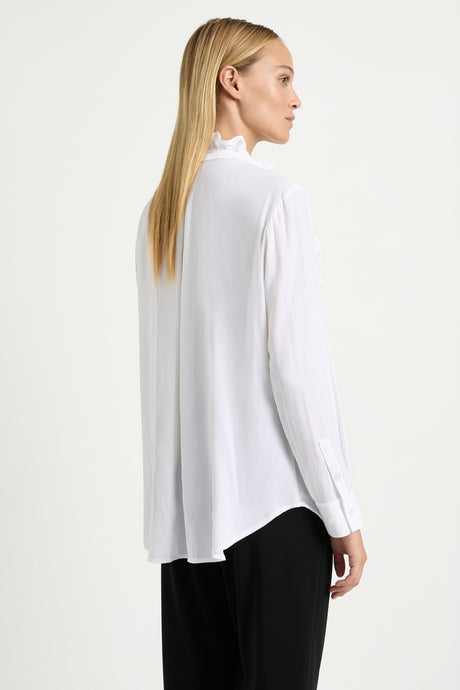 Frill Neck Blouse White