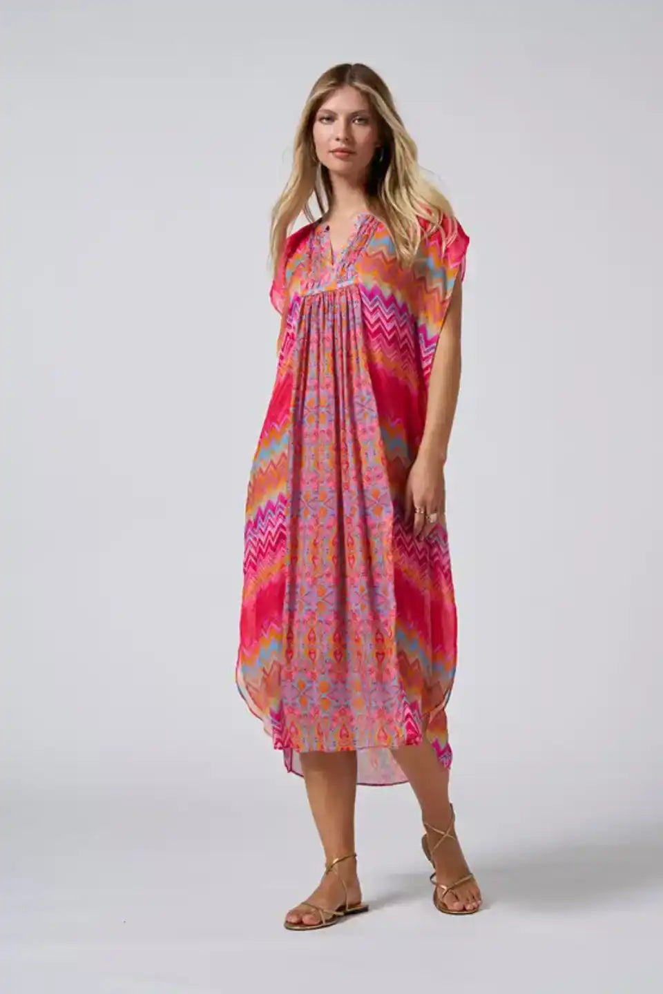 Rosita Kaftan Dress Rouge Multi