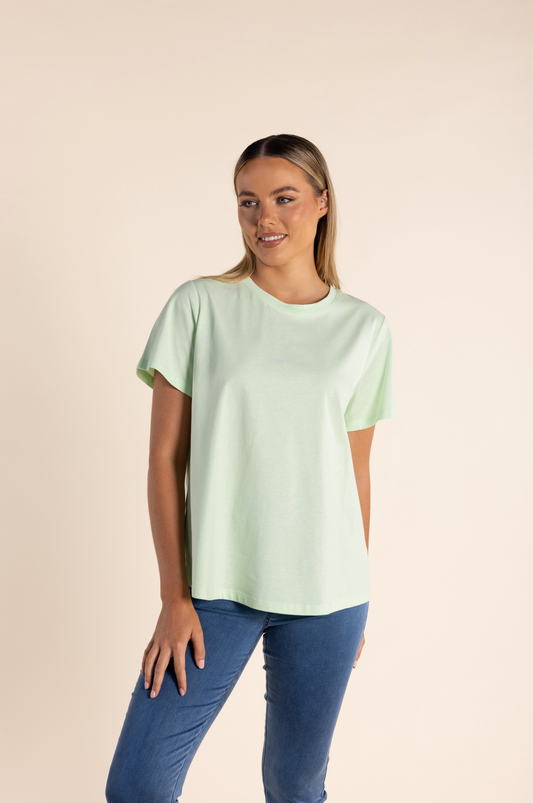 Crew Neck T Shirt Soft Green