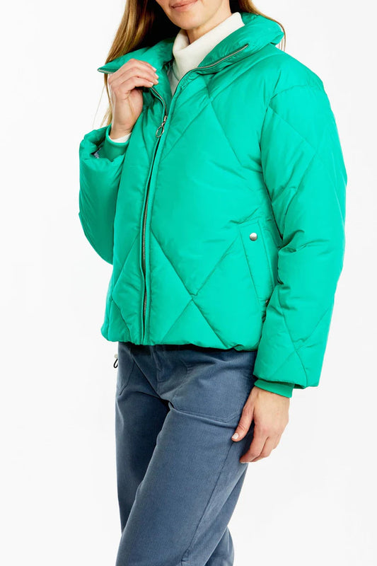 Crop Puffer Jacket Emerald