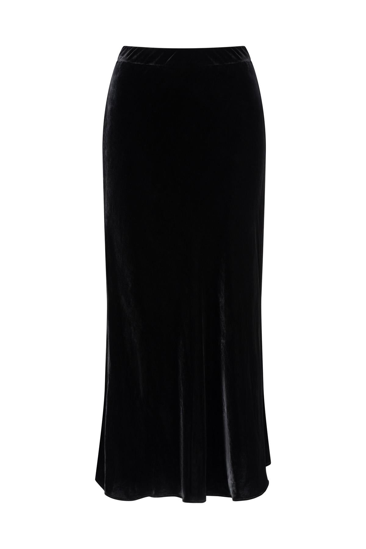 Valentine Velvet Skirt Black