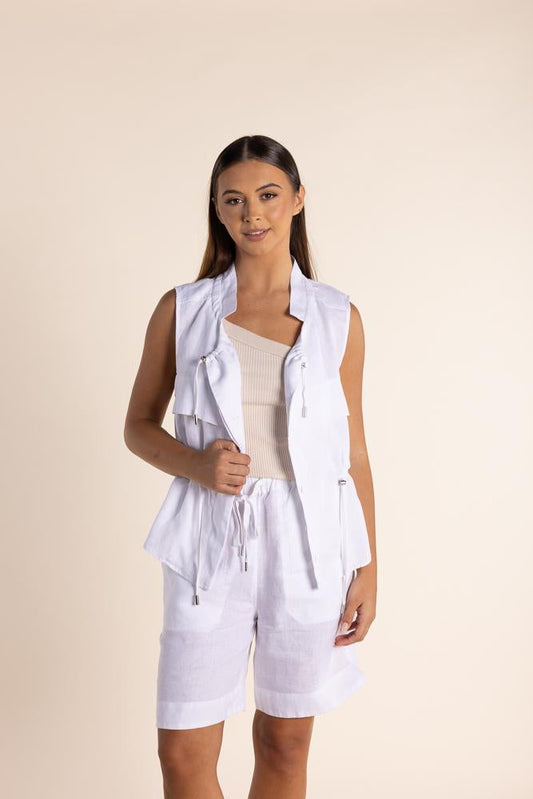 Linen Vest White