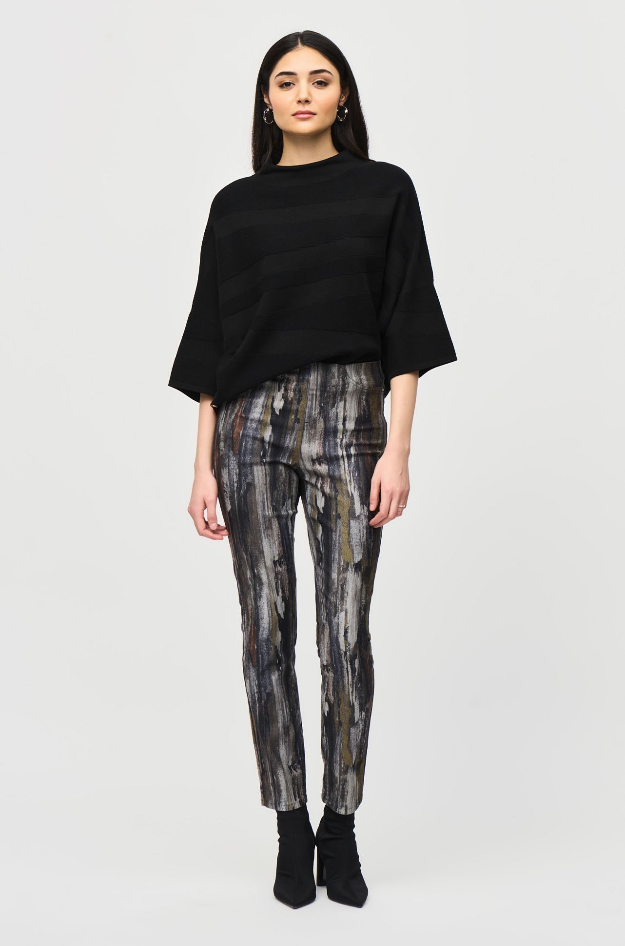 Joseph Ribkoff Abstract Print Classic Slim Pant