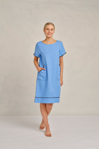 Short Sleeve Chiara Dress Cornflower