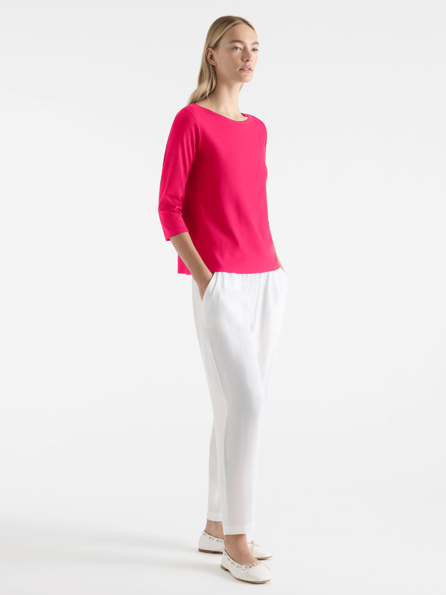 Relaxed Boat Neck Cerise