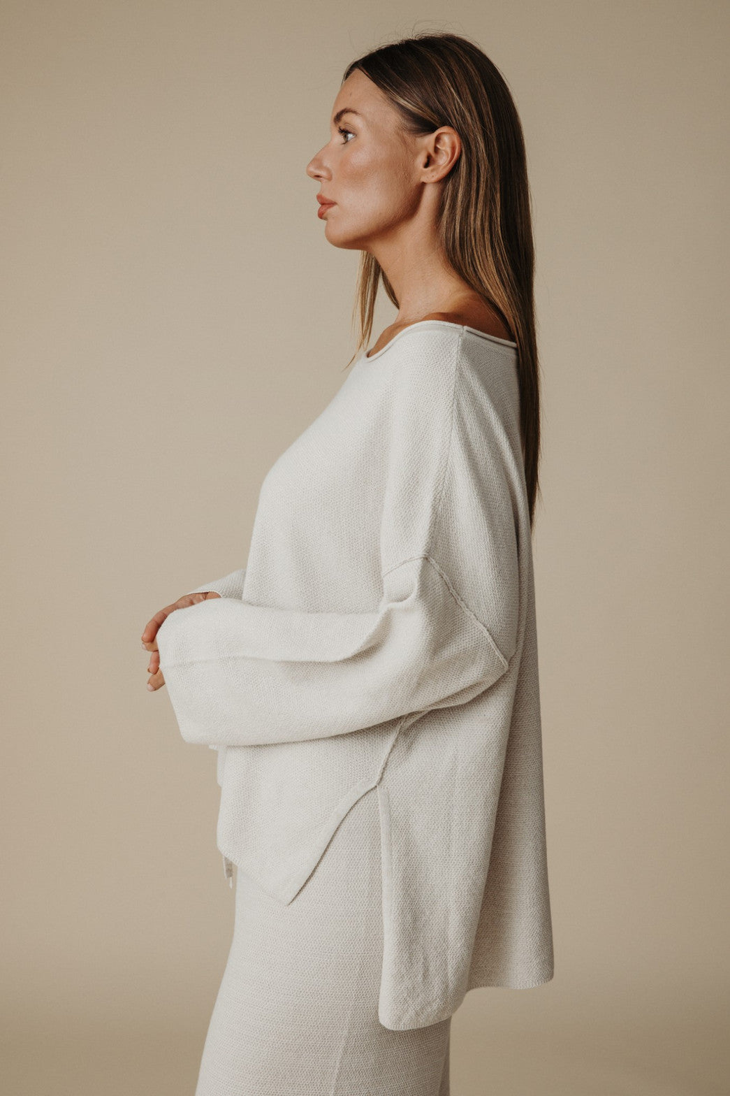 Retreat Cotton Twist Pullover Silver and Salt