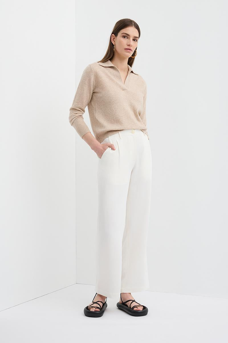 Polo Neck Merino Beige