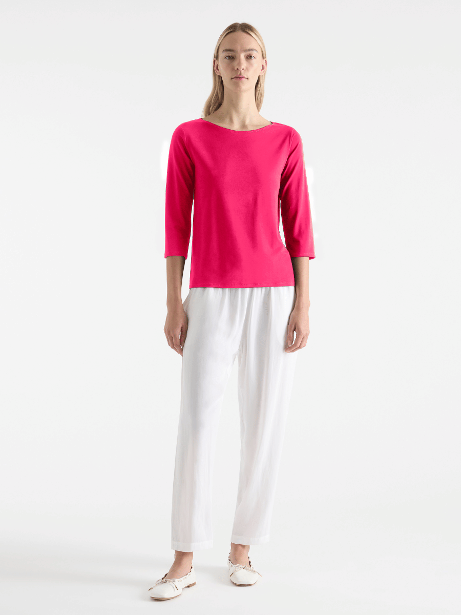 Relaxed Boat Neck Cerise