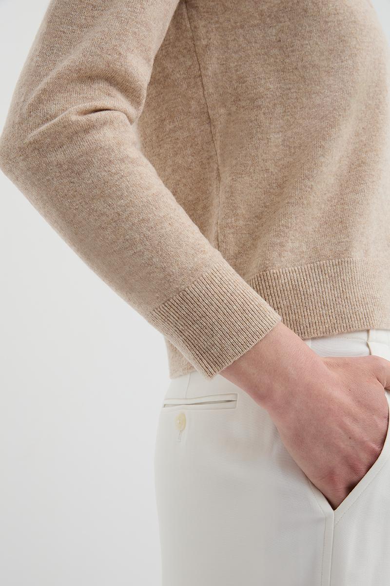 Polo Neck Merino Beige