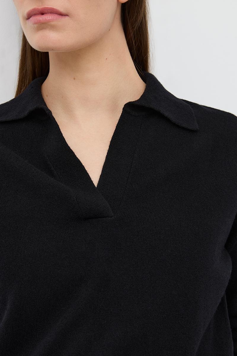 Polo Neck Merino Black